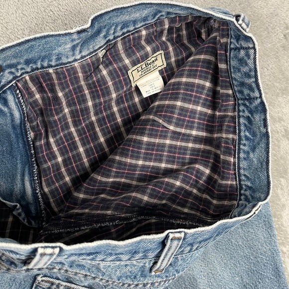 Vintage LL Bean Double L Classic Fit Flannel Lined Blue Jeans Men Sz 34x28 - Picture 6 of 12
